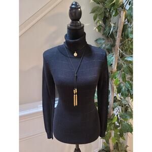 XOXO Turtleneck Sweater Women's Small Black Long Sleeve Knit Pullover Stretch